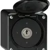 Interruttore a chiave AP robusto IP55 con copertura S0/2P nero 