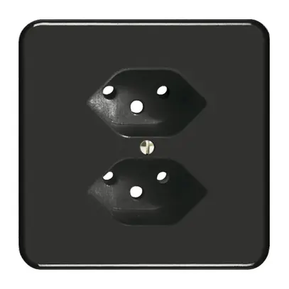 Kit frontale FH per presa 2×T13 nero 