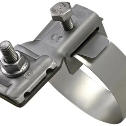 Collier de contact Flury AV 26 acier inoxydable A2, pour tube max.Ø 80mm 