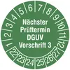 Targhetta di controllo CIMCO "Nächster Prüftermin DGUV V3 2022" Ø20mm verde 
