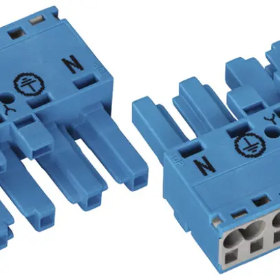 Dispositif enfichable WAGO WINSTA MIDI avec prise 5L 2×0.5…4mm² bleu 