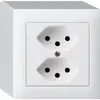 Prise AP kallysto 2×T13 blanc avec sécurité enfants 
