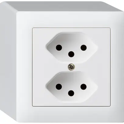 Prise AP kallysto 2×T13 blanc avec sécurité enfants 