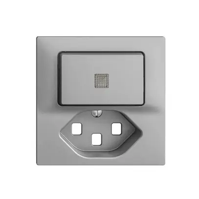 Kit frontal EDIZIOdue silver 60×60mm T23, lentille, 