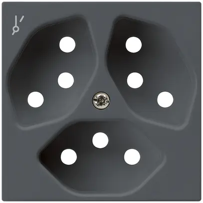 Plaque frontale kallysto 3×T13/1 60×60mm anthracite pour prise 3×T13/1 