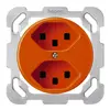 Inserto per presa INC basico 2×tipo 23 arancione con morsetti innest. 