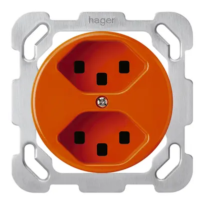 Inserto per presa INC basico 2×tipo 23 arancione con morsetti innest. 
