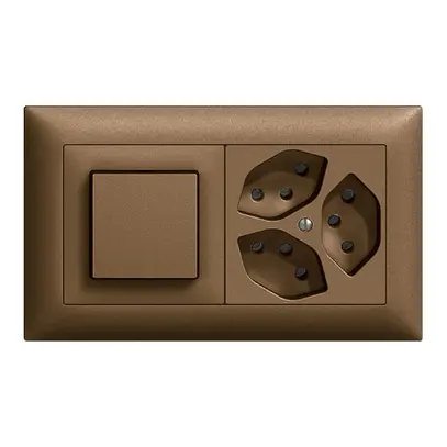 Combinazione INC EDIZIOdue 3/1P +3×T13 coffee orizzontale 