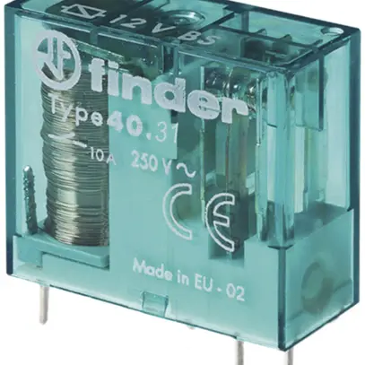 Relè commutazione Finder 40, 1C 10A/24VUC AgNi 288Ω 3.5mm RT II 