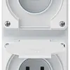 Combinazione INC robusto 2×1, 2×presa T23 IP55 bianco 