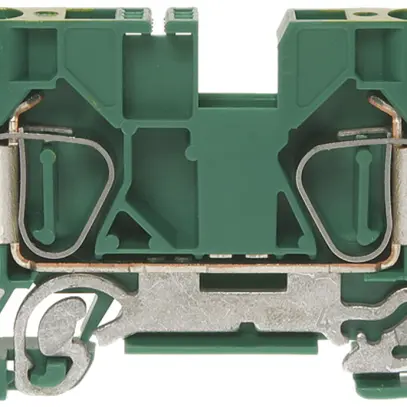 Morsetto di terra componibile Woertz 1.5…10mm² molla 2×1 DIN 35mm verde/giallo 