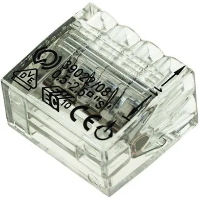 Borne de connexion Woertz 8P 0.5…2.5mm² gris transparent 