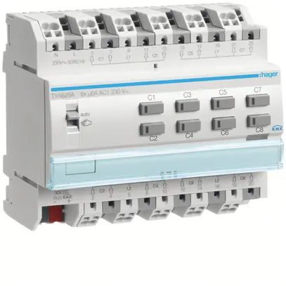 Attuatore per tapparelle KNX Tebis 230V octuplo 