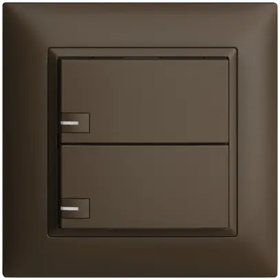 Pulsante univ. INC 2×1t mors. innest. EDIZIOdue coffee con LED 