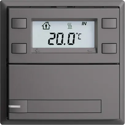 Pulsante RTH INC KNX 1×EDIZIOdue F grigio scuro, con carta+LED RGB 