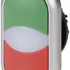 Pulsante doppio ETN RMQ piatto verde/rosso, anello cromato 