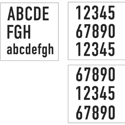Assortimento d.numeri civici DOTLUX p.numeri civici LED WALLsquare c.0…9 A…H a…h 