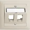 Kit montaggio INC EDIZIOdue FKE, con cappa di uscita obliqua, per 2×RJ45, crema 