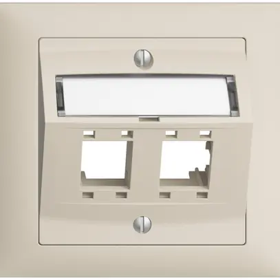 Kit montaggio INC EDIZIOdue FKE, con cappa di uscita obliqua, per 2×RJ45, crema 