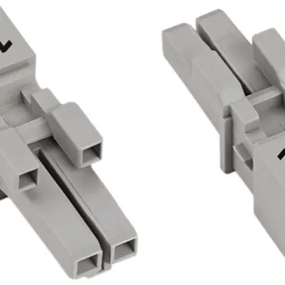 Prise WAGO 2L 0.25…1.5mm² gris cod.B 16A 250V sans boîtier décharge traction 
