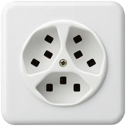Prise ENC Hager basico 3×type 23 C blanc 