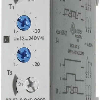 Relais temporisé AMD Finder 80.91, 1C 16A 12…240VAC/DC clignotante 