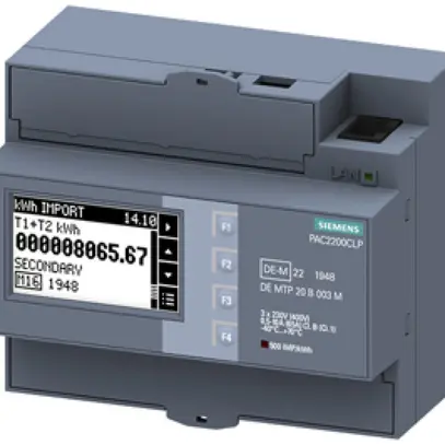 Misuratore di energia AMD Siemens SENTRON PAC2200 3×65A ModbusTCP MID CLP 