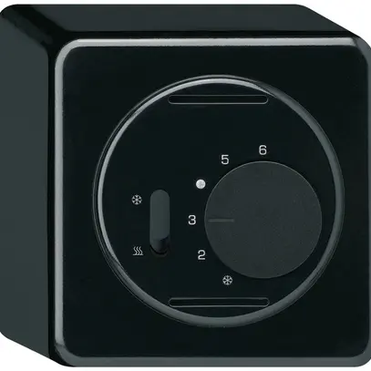 Termostato AP Hager basico, con interr.di riscald./raffred., nero 