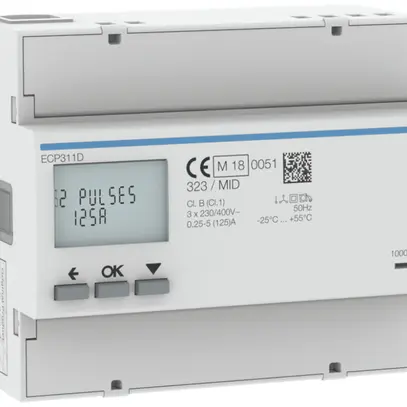 Compteur d'énergie AMD HA ECP311D 3P direct 125A Impuls S0 MID import+export 2T 