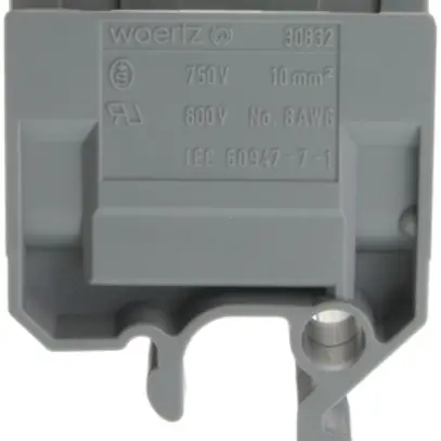 Abzweigklemme Woertz 4…10mm² 57A 750V Schraubanschluss 2×1 G-Schiene grau 