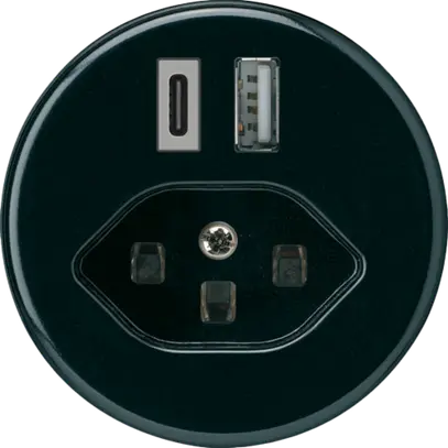 Presa di carica USB basico 18W PD 1×tipo A 1×tipo C tipo 23 nero 