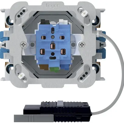 Presa INS 1×T15/25 Hager cavo tondo con scatola INS G3 