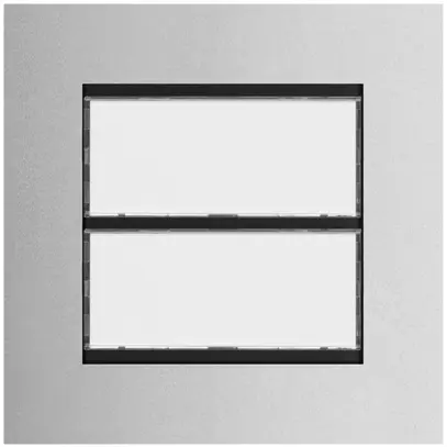 Poussoir d'appel Hager elcom.modesta 2-fils a.portenom LED pour 2 appartem.inox 