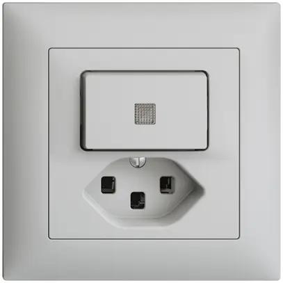 Combinaison lum. ENC 6/1L+T23 EDIZIOdue gris clair, lentille LED jaune 