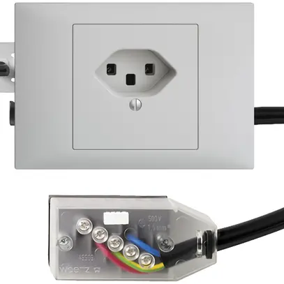 Presa INS EDIZIOdue T23 L3 grigio chiaro 45…69mm per cavo Technofil 