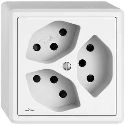 Prise AP EDIZIO.liv SNAPFIX® 3×T13 1×S avec shutter bc 