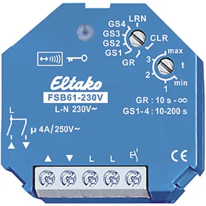 Attuatore di persiana RF INS Eltako FSB61-230V, 1 canale (1+1Ch) 