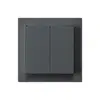Kit frontal kallysto 60×60 anthracite pour interrupteur avec bouton double 