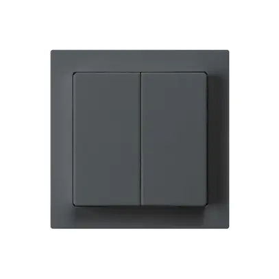 Kit frontal kallysto 60×60 anthracite pour interrupteur avec bouton double 