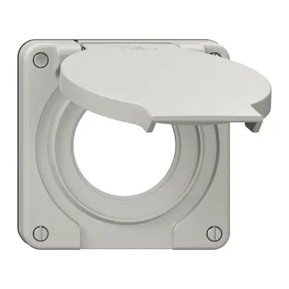 Coperchio c.coperchio ribalt.NEVO Ø43mm p.presa SCHUKO grc (guarn.ne) 