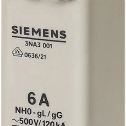 Fusibile HPC Siemens SENTRON 3NA DIN-0 63A gG, indicatore frontale 