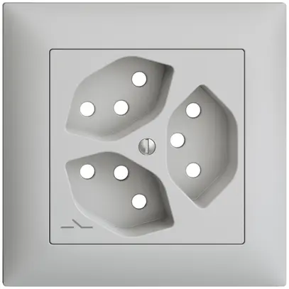 Kit frontal EDIZIOdue gris clair 88×88mm 3×T13/1 