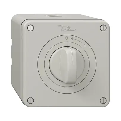 Contatto rotativo NAP NEVO, con manopola, KS, 0 <- 1, grigio chiaro 