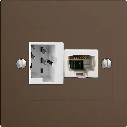 Boîte de raccordement ENC 1×TT,1×RJ45/u 4P EDIZIOdue ITplus ITM coffee 