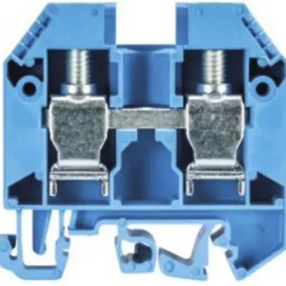 Borne de passage joignable WKN 1.5…25mm² 71A 2×racc.vis 1 ét.rail TH35/G32 blc 