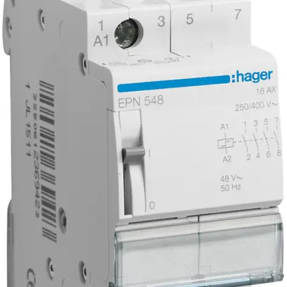 Teleruttore Hager 2UM 48VAC 24VDC 0 apertura 4 chiusura 0 invertitore 