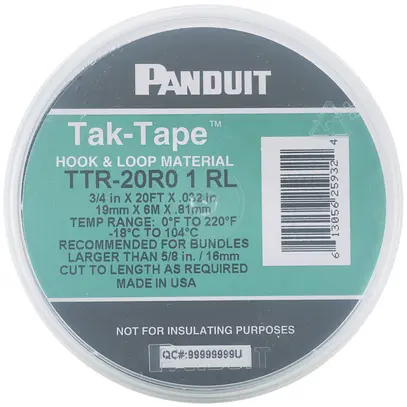Bande auto-agrippante Panduit TTR-20R0 19mm×6.1m noir 