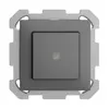 Contact à poussoir lum. ENC EDIZIOdue A-R/1P gris foncé, avec lent. LED jaune 