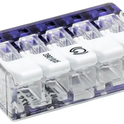 Verbindungsklemme Woertz 5P 0.2…4mm² mit Betätigungshebeln farblos transparent 