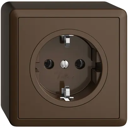 Presa AP Feller EDIZIOdue Schuko 16A 230V 74×74mm coffee 